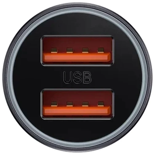 Зарядное устройство Baseus Car Charger USB+USB Golden Contactor 60W Dark Gray (CGJM000013): Сила тока 2.4А и более