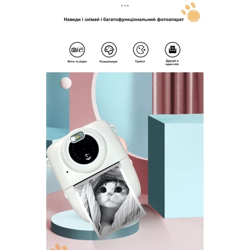 Цифровий дитячий фотоапарат-принтер XOKO KVR -1000 Блакитний (KVR-1000-BL) фото 3