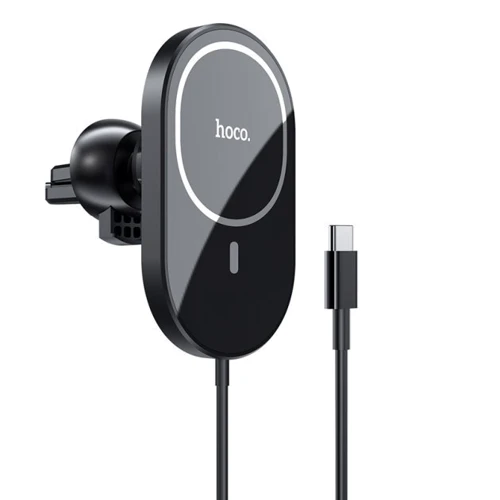 Держатель Hoco Car Holder Air Ven iDeal MagSafe Wireless 15W Black (CA90) for iPhone 16 I 15 I 14 I 13 I 12 series 