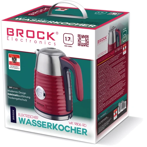 Электрочайник BROCK WK 9806 RD: Мощность, Вт 2200