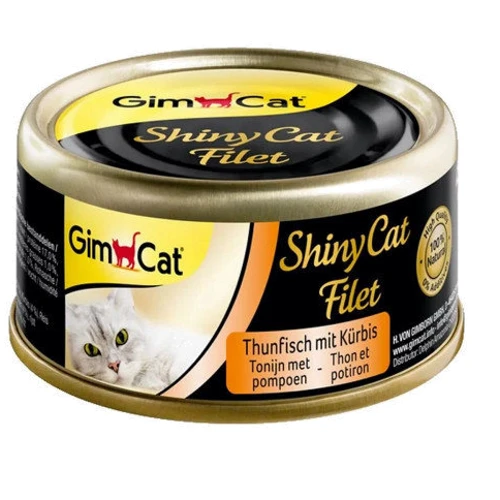 Влажный корм GimCat Shiny Cat Filet с тунцом и тыквой для кошек 70g (4002064412917)