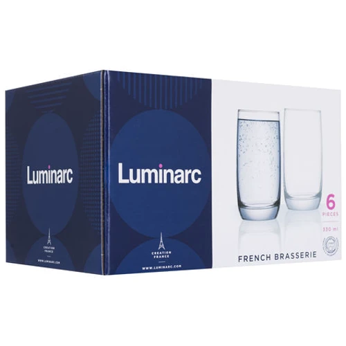 Набор высоких стаканов Luminarc Французский Ресторанчик 6х330 мл(H9369/1): Объем стакана мл 330