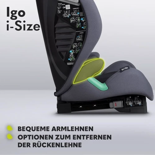 Автокресло Lionelo Igo i-Size Grey Graphite (LO-IGO I-SIZE GREY GRAPHITE): Оснащение Съемный чехол, Подлокотники