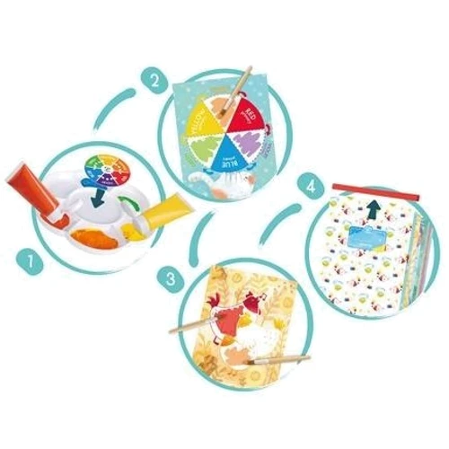 Набір для малювання Hape Змішування квітів з пензлями та фарбами (E1069)