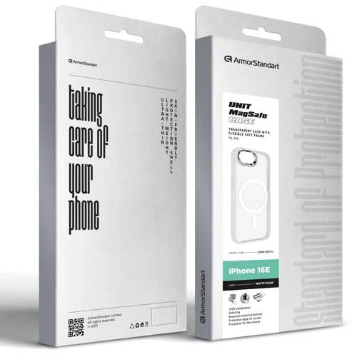 Чехол для iPhone ArmorStandart Unit MagSafe Case Matte Clear for iPhone 16e (ARM83877) фото 6