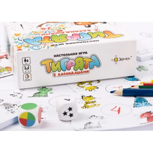 Настольная игра Эврикус Тигрята с карандашами: Вид карточные