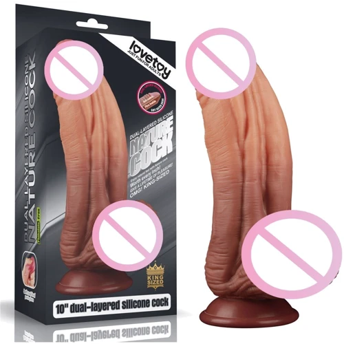 Фаллоимитатор LoveToy Dual-Layered Silicone Nature Cock 10" Brown