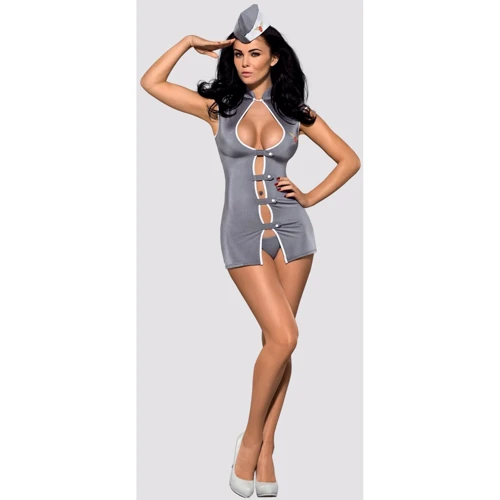 Костюм стюардессы Obsessive Stewardess grey S/M