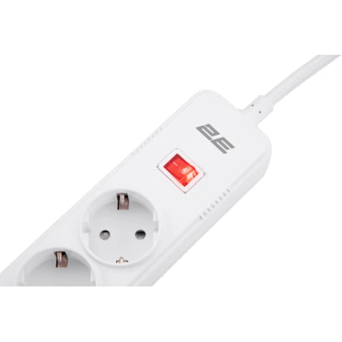 Сетевой фильтр 2E 5XSchuko, 3G*1.5мм, 3*USB-A, 2м, white (2E-SP515M2USBWH): Тип подключения фильтра Евровилка