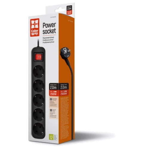 Сетевой фильтр СolorWay (CW-PSEA52BK)