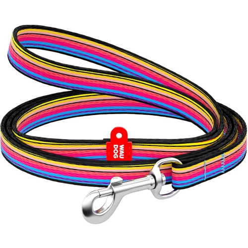 Поводок WAUDOG Nylon, рисунок "Линия 1" 10 мм 122 см разноцветный (5238)