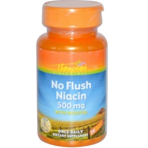 Thompson No Flush Niacin 500 mg 30 Veggie Caps Витамин B3