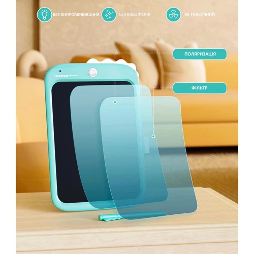 Детский LCD планшет для рисования Beiens Динозаврик 10” Multicolor синий (К1006blue)