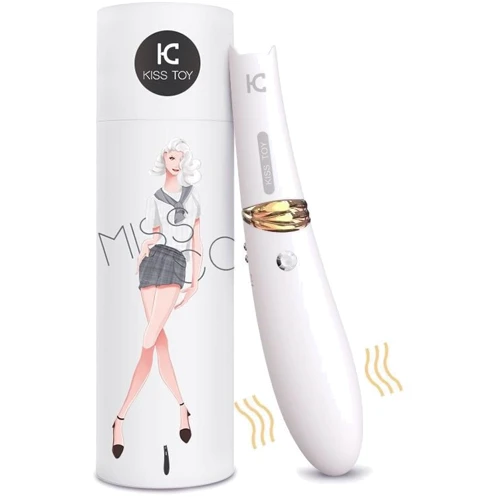 Вакуумный стимулятор с вибрацией KisToy Miss CC White