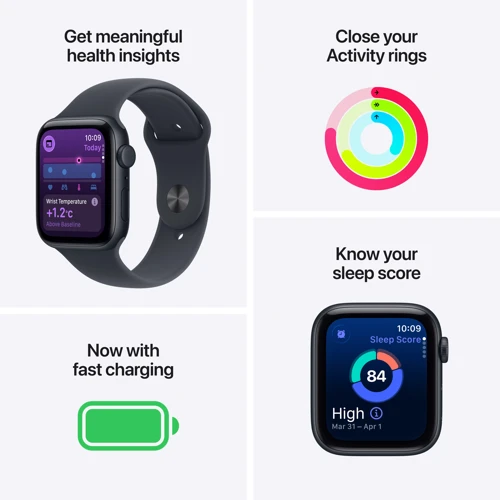 Apple Watch SE 3 GPS + Cellular 44mm Starlight Aluminium Case with Starlight Sport Band - S/M (MEPE4)