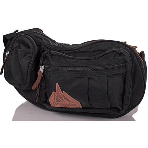 Чоловіча сумка через плече Onepolar чорна (W3015-black): Фактура Ткана