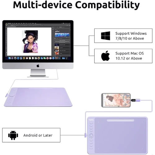 Графический планшет Parblo Intangbo M Purple (INTANGBOMP): Multitouch Нет