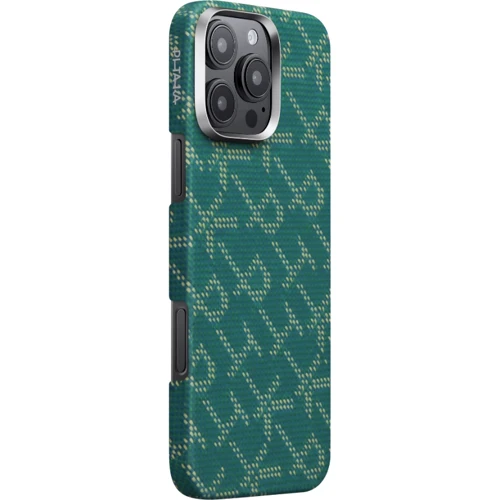 Чехол для iPhone Pitaka Monogram Tactile Woven Case Gold/Green (KI1601PTK) for iPhone 16 Pro