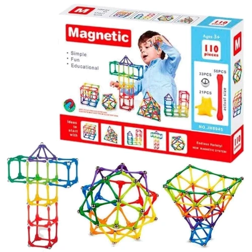 Магнітний конструктор Bambi Magnetic 110 деталей (JH8945): Рекомендований вік від 3 років