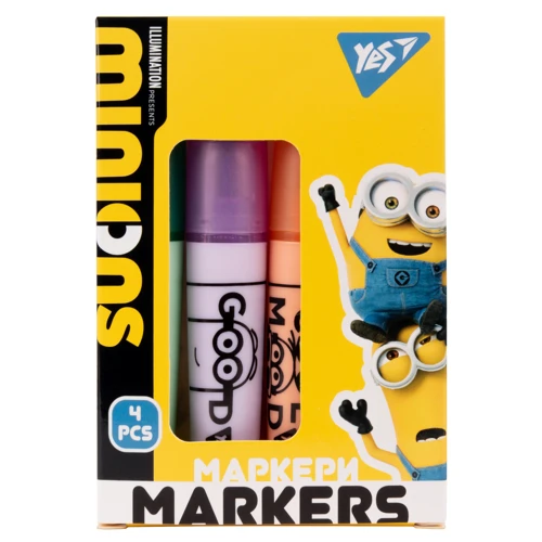 Маркер текстовый YES Minions 4 шт (390712): Пол Мальчик, Девочка