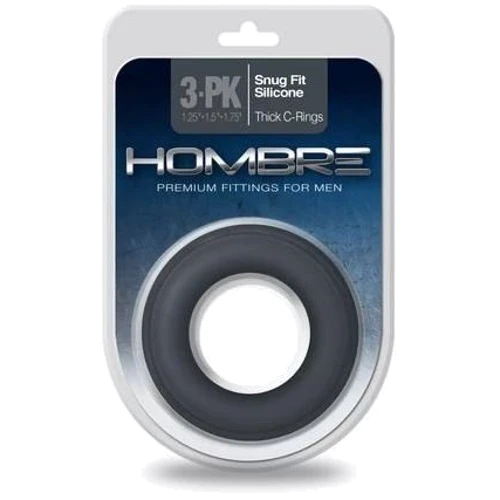 Набор эрекционных колец Topco Sales Hombre Snug Fit Silicone Thick C-Rings, 3 шт