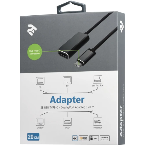 Адаптер 2E Adapter USB-C to Display port Silver (2E-W1404): Інтерфейс підключення USB-C