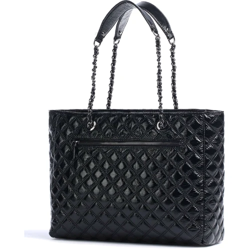 Женская сумка тоут Guess Cessily Tote черная (HWKM7679230-BLA): Фактура Стеганая, Матовая