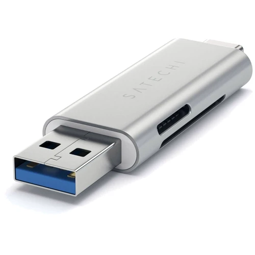 Адаптер Satechi Adapter USB/USB-C to micro SD+SD Silver (ST-TCCRAS) фото 4