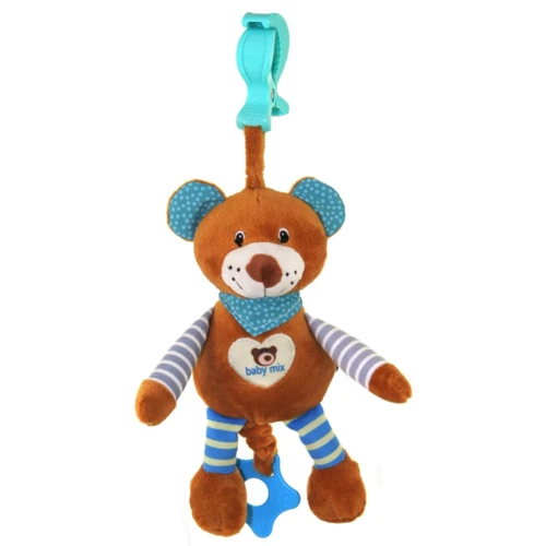Плюшева підвіска музична Baby Mix Ведмедик Блакитний (STK-16393B )