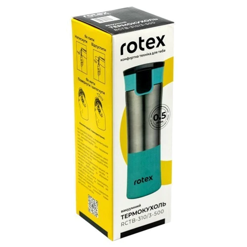 Термокружка Rotex Chrome Mint 500 мл (RCTB-310/3-500): Цвет зеленый