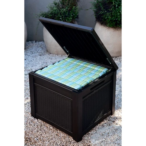 Стол-сундук Keter Cube Rattan коричневый (7290106924840)