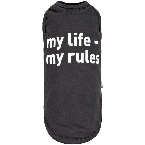 Борцовка Pet Fashion черная my life - my rules XS2 (4823082414420)