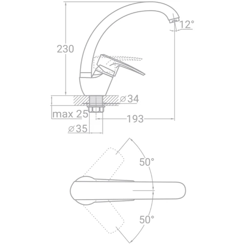 Змішувач для кухонного миття TAU SM-4B144C