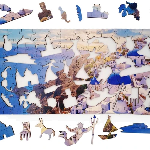 Нескучные игры Фигурный деревянный пазл о.Санторини Travel collection (126 дет.): Производитель Нескучные игры