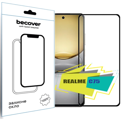 BeCover Tempered Glass Black for Realme C75 (713034)