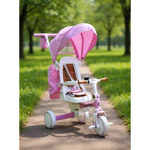 Детский беговел Tri-cycle 6in1 Cruiser Milano 002 with bag, розовый