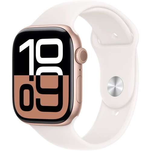 Apple Watch Series 10 42mm GPS + Cellular Rose Gold Aluminium Case with Light Blush Sport Band - S/M (MWX93)