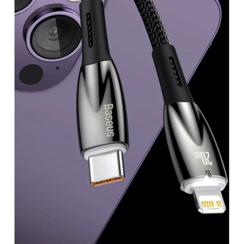 Кабель Baseus USB Cable to Lightning Glimmer Series Fast Charging Data 2.4A 1m Black (CADH000201) фото 9