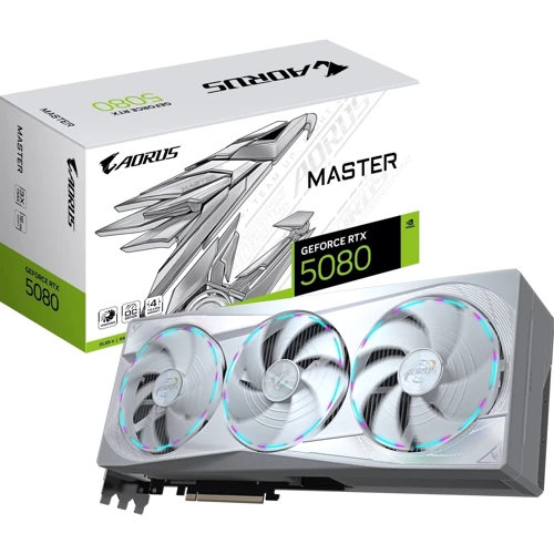 Видеокарта GIGABYTE Nvidia GeForce RTX 5080 AORUS MASTER ICE 16G (GV-N5080AORUSM ICE-16GD) UA: Объем памяти, Гб 16