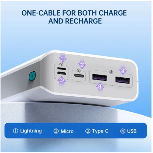 Внешний аккумулятор Romoss Power Bank 30000mAh Sense8F White (PHP30-711-1133H): Кабели/переходники для смартфонов в комплекте micro USB