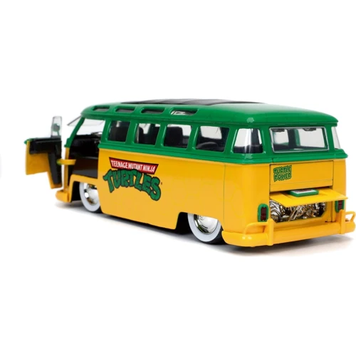 Машинка металлическая Jada Volkswagen микроавтобус (1963) Черепашки-ниндзя с фигуркой Леонардо, масштаб 1:24 (253285000)