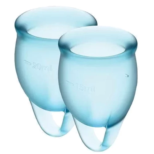 Набір менструальних чаш Satisfyer Feel Confident (light blue), 15мл і 20мл, мішечок для зберігання: Тип набір