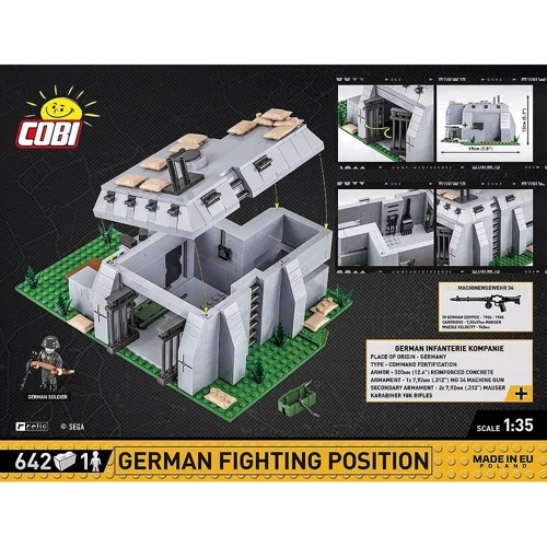 Конструктор COBI Company of Heroes 3 Німецький дот, 642 деталей: Кількість деталей, шт. 642