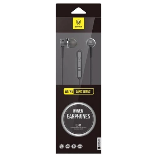 Наушники Baseus Lark Series Wired Earphones Sky Gray (WEBASEEJ-LA0G): Тип конструкции вакуумные