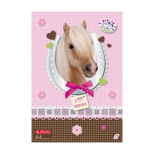 Альбом для малювання Herlitz A4 75л 70г Pretty Pets Horse
