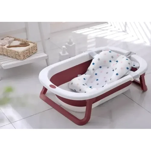 Ванна складана Babyhood Комфорт, червона + гірка для купання (BH-323P+W) фото 5