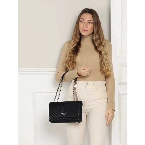 Женская сумка через плечо GUESS KEILLAH CONVERTIBLE XBODY FLAP черная (HWQG8690210-BLA): Пол Женский