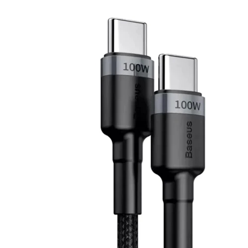 Кабель Baseus Cable USB-C to USB-C Cafule PD2.0 100W 1m Gray/Black (CATKLF-DLG1): Тип USB-C - USB-C