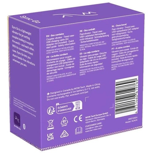 Смарт-вибратор для пар We-Vibe Sync GO Light Purple