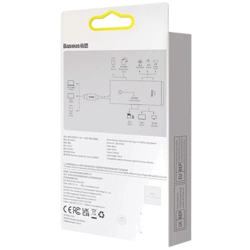 Адаптер Baseus Adapter Lite USB-C to USB-C+HDMI+2xUSB3.0+SD Black (WKQX050001) фото 4